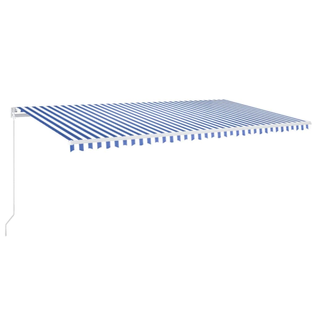Tenda da Sole Retrattile Manuale 600x300 cm Blu e Bianca