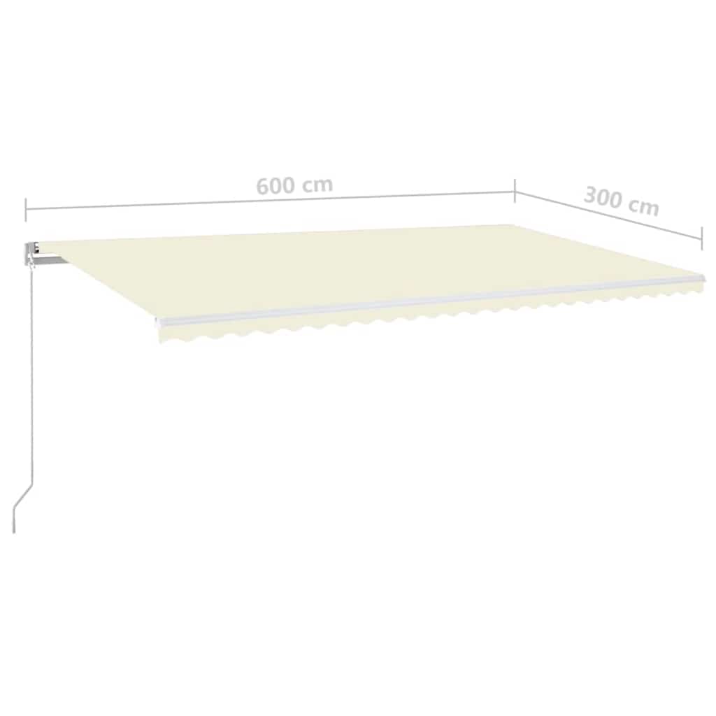 Tenda da Sole Retrattile Manuale 600x300 cm Crema
