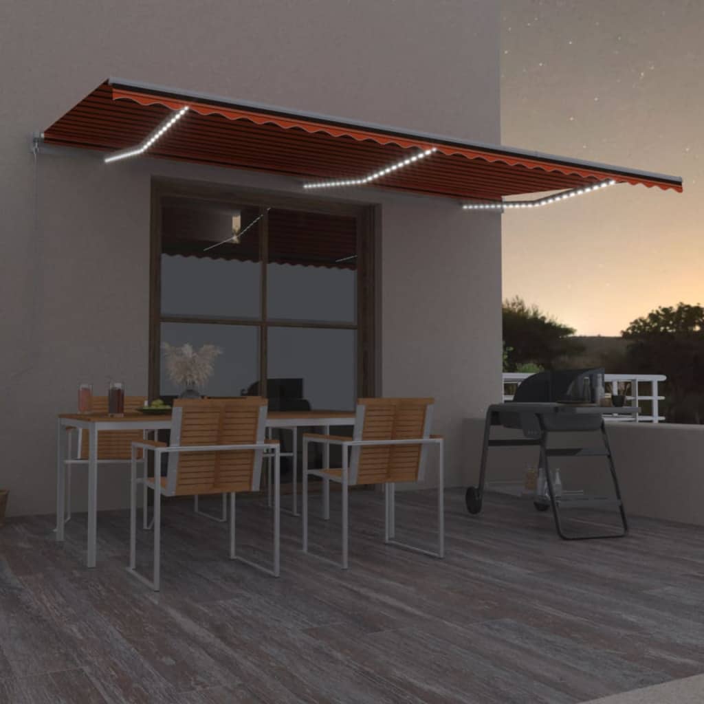 Tenda retrattile Arancione e Marrone 600 × 300 cm