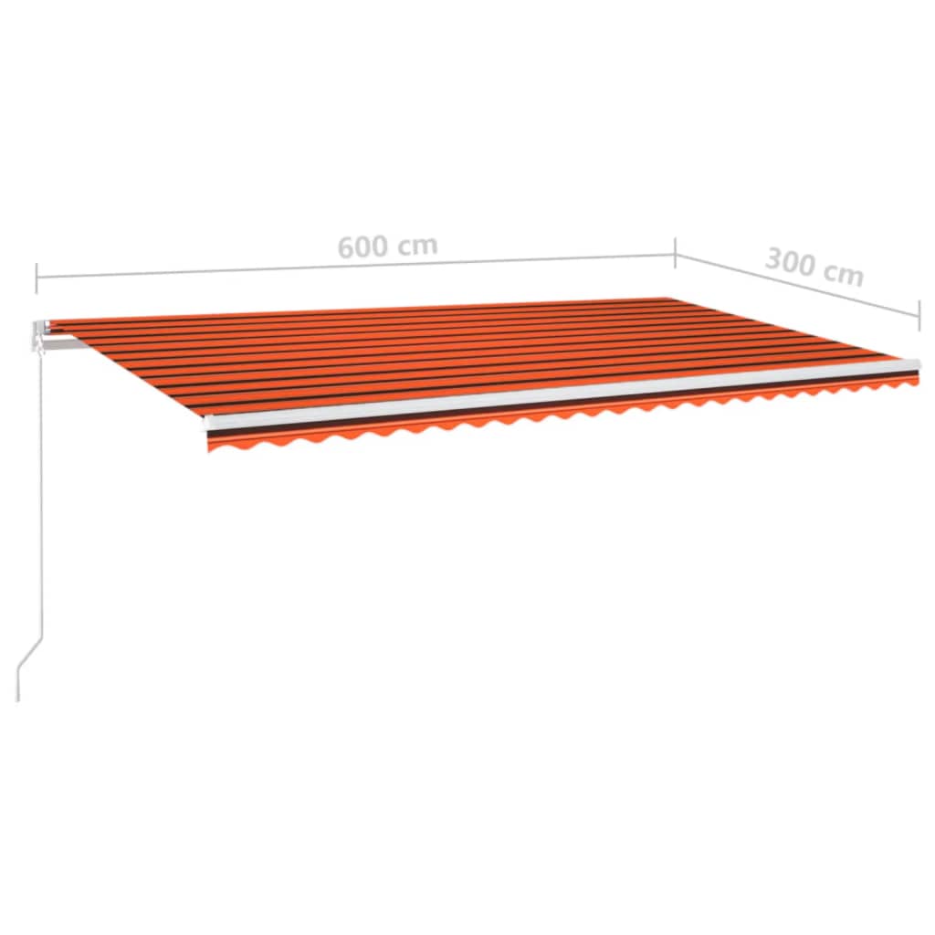 Tenda retrattile Arancione e Marrone 600 × 300 cm