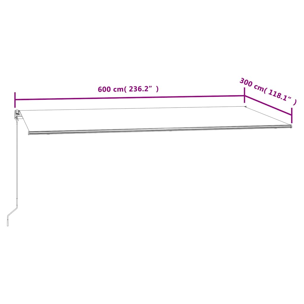 Tenda da Sole Retrattile Automatica 600x300 cm Gialla e Bianca