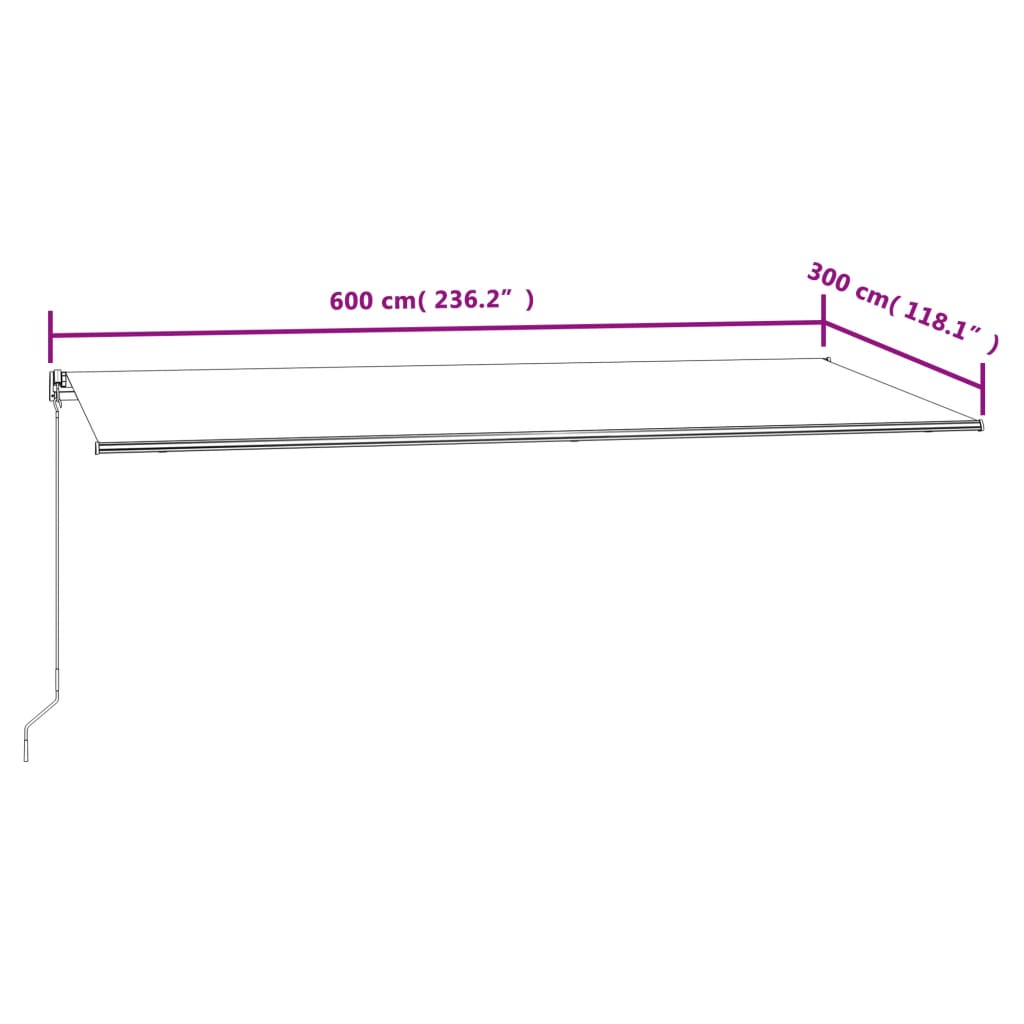 Tenda da Sole Retrattile Automatica 600x300 cm Antracite
