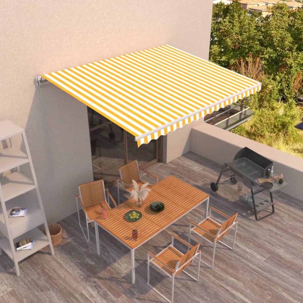Tenda retrattile Giallo e Bianco 400 × 350 cm