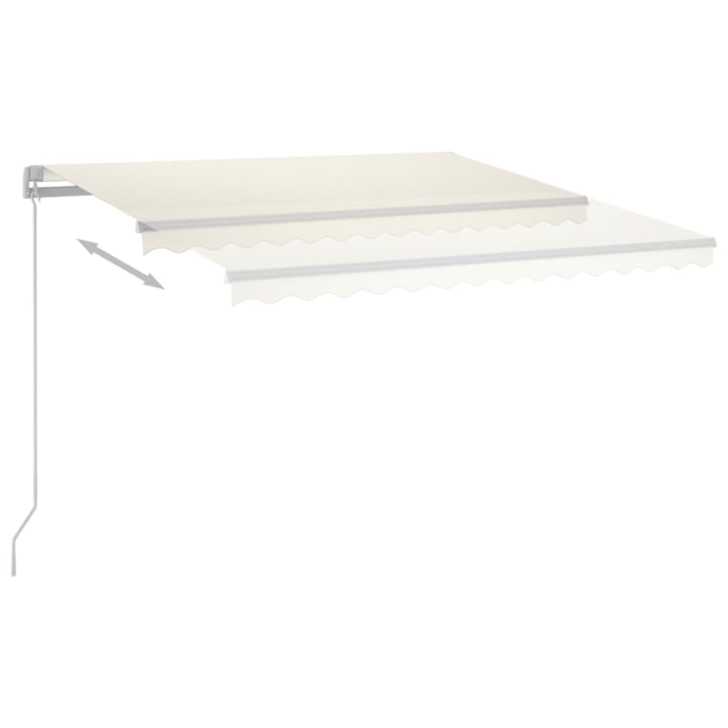 Tenda retrattile Crema 400 × 350 cm Tessuto e Alluminio