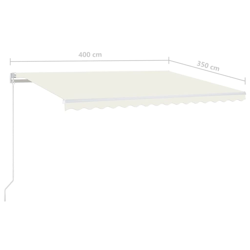 Tenda retrattile Crema 400 × 350 cm Tessuto e Alluminio