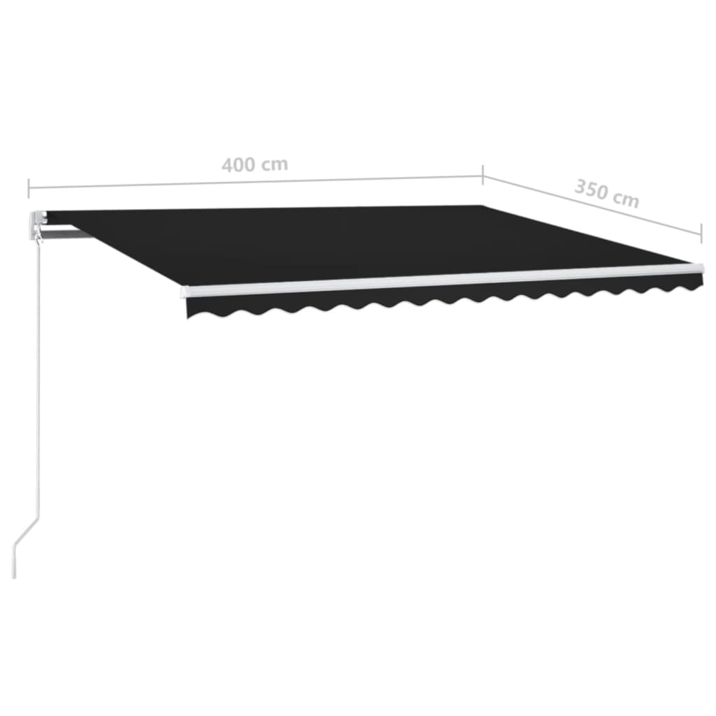 Tenda retrattile Antracite 400 × 350 cm Tessuto e Alluminio