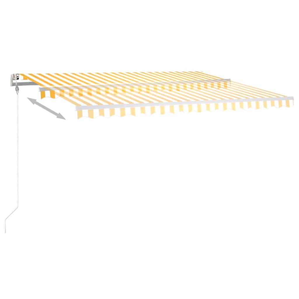 Tenda Automatica Sensore Vento e LED 400x350 cm Gialla Bianca