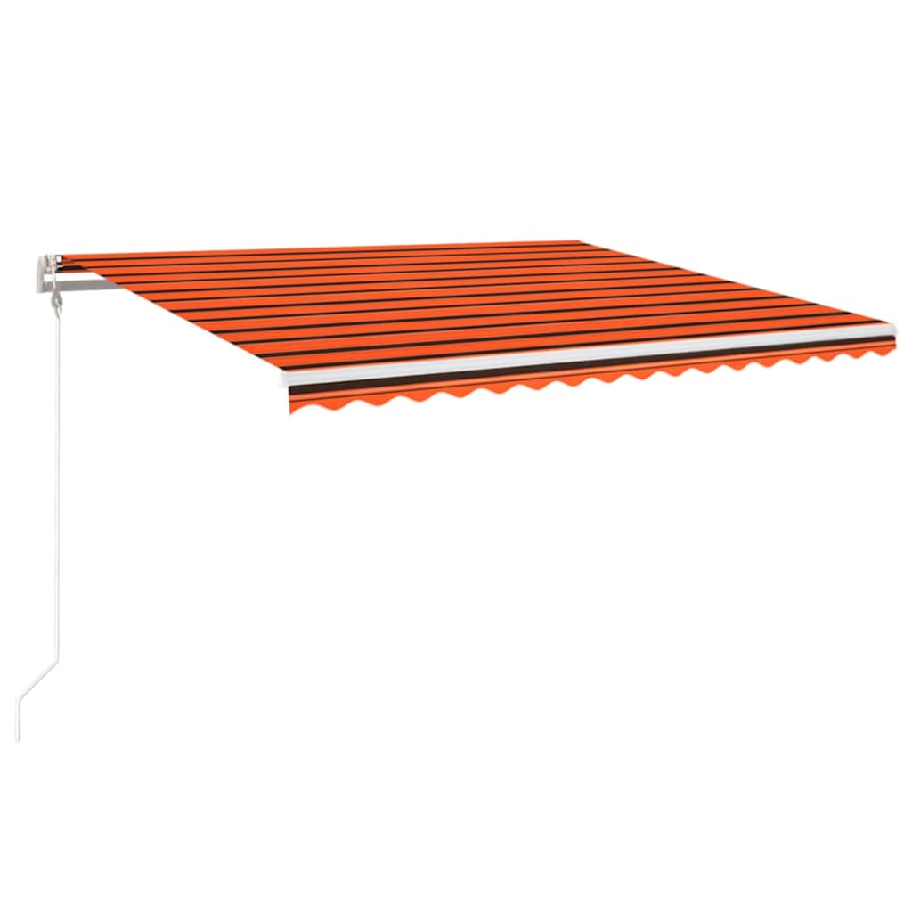 Tenda Automatica Sensore Vento e LED 400x350 cm Arancio Marrone