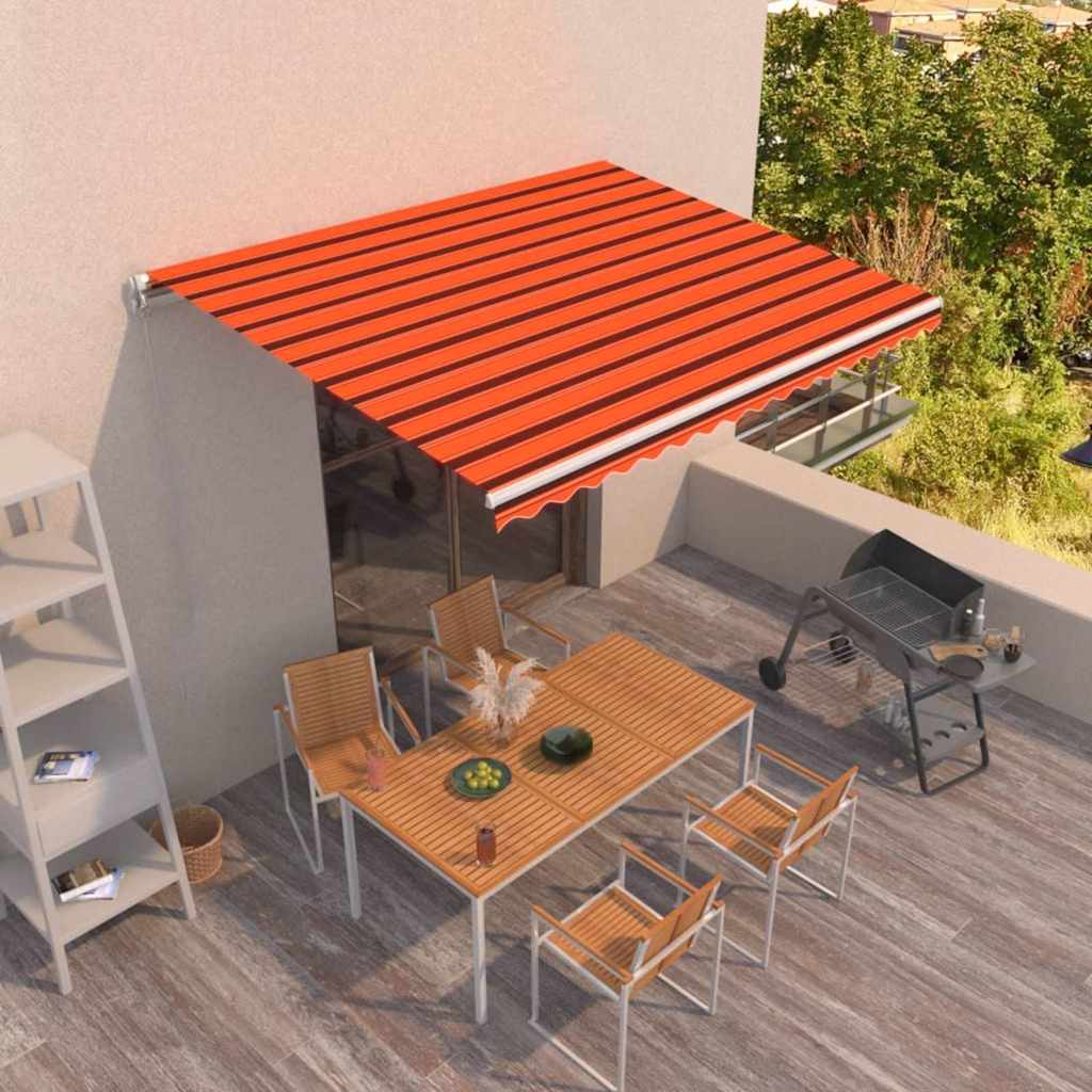 Tenda retrattile Arancione e Marrone 450 × 350 cm