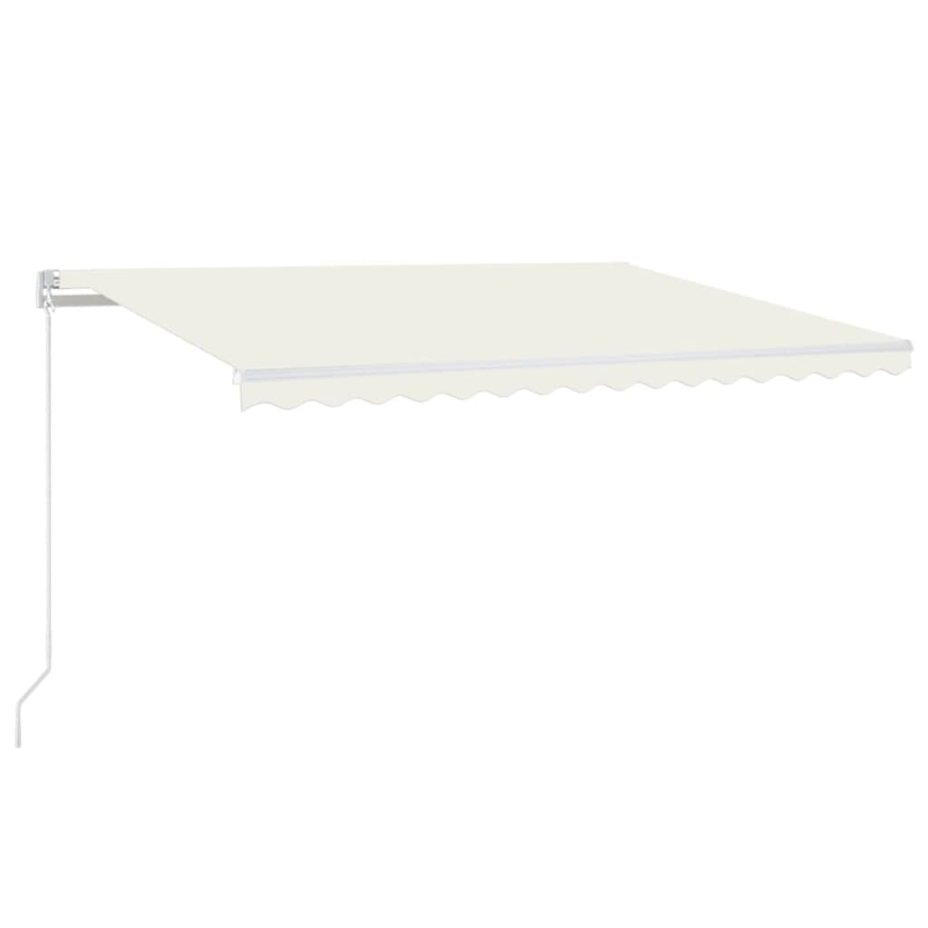Tenda retrattile Crema 450 × 350 cm Tessuto e Alluminio