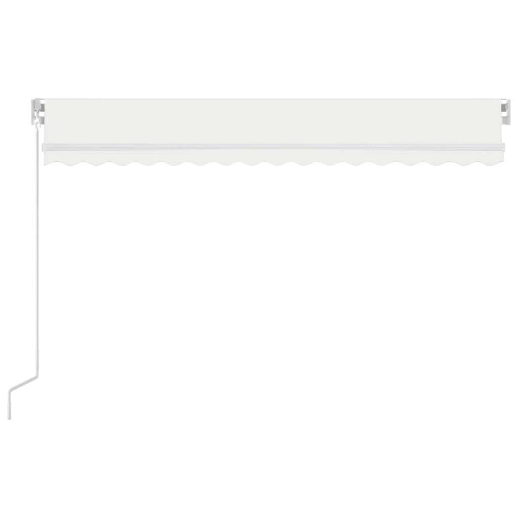 Tenda retrattile Crema 450 × 350 cm Tessuto e Alluminio