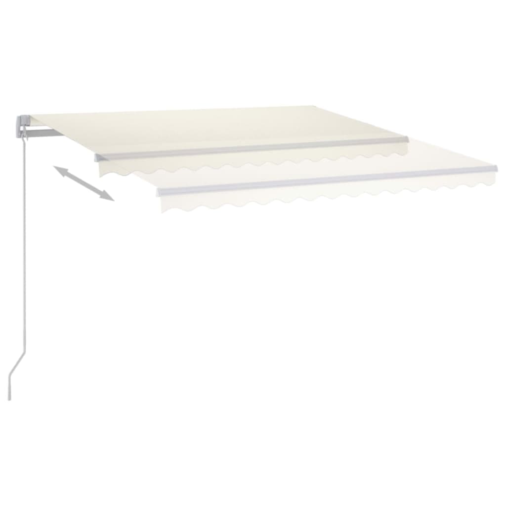 Tenda retrattile Crema 450 × 350 cm Tessuto e Alluminio