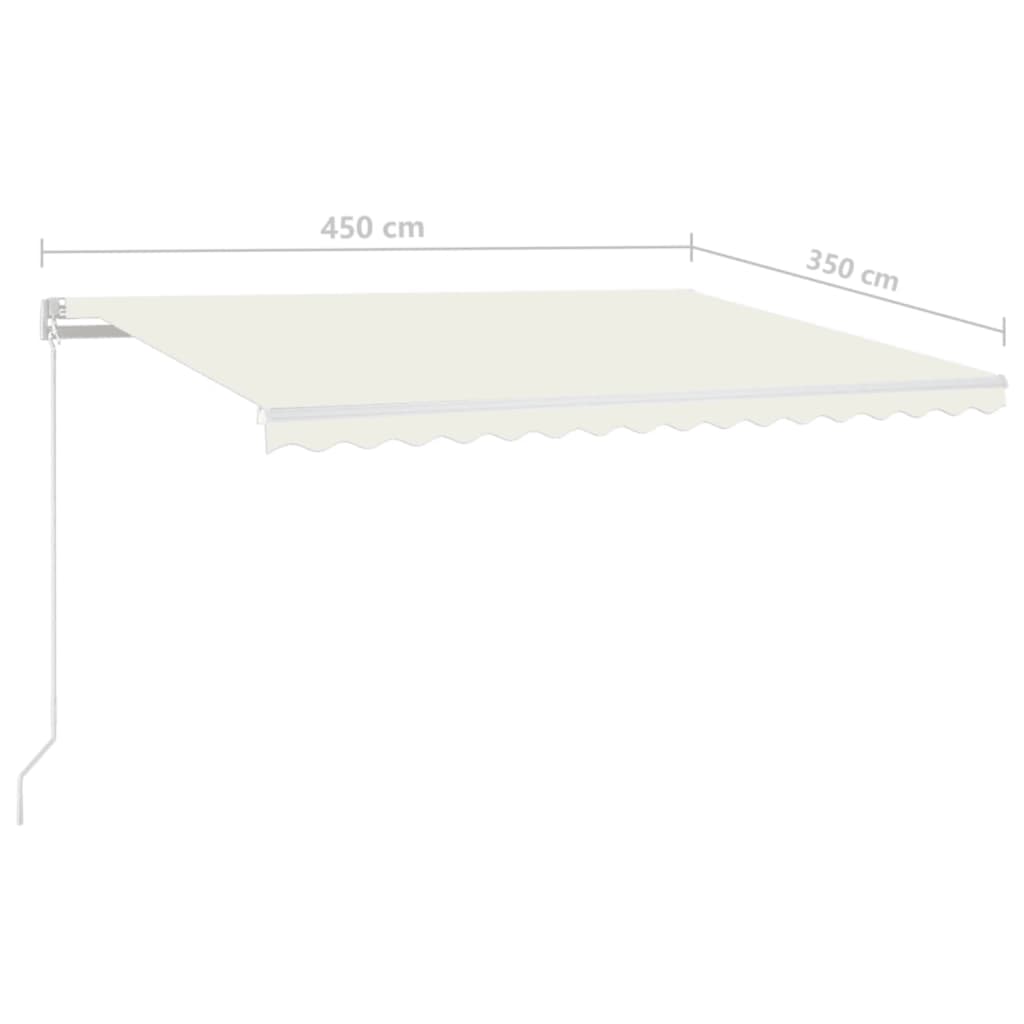 Tenda retrattile Crema 450 × 350 cm Tessuto e Alluminio