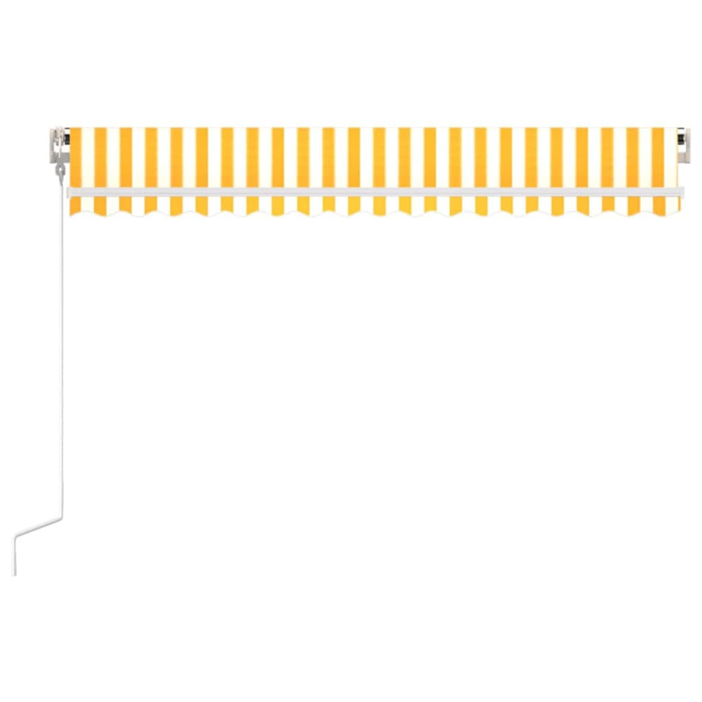 Tenda da Sole Retrattile Automatica 450x350 cm Gialla e Bianca