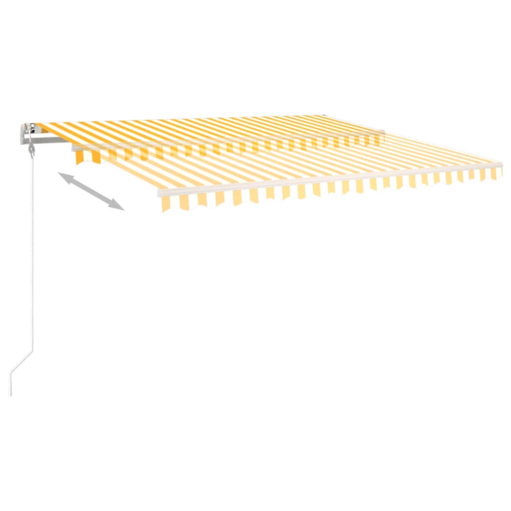 Tenda da Sole Retrattile Automatica 450x350 cm Gialla e Bianca