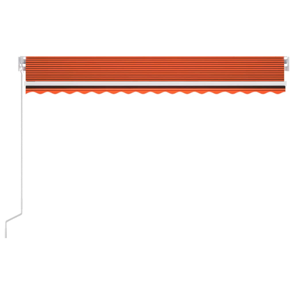 Tenda Automatica Sensore Vento e LED 450x350 cm Arancio Marrone