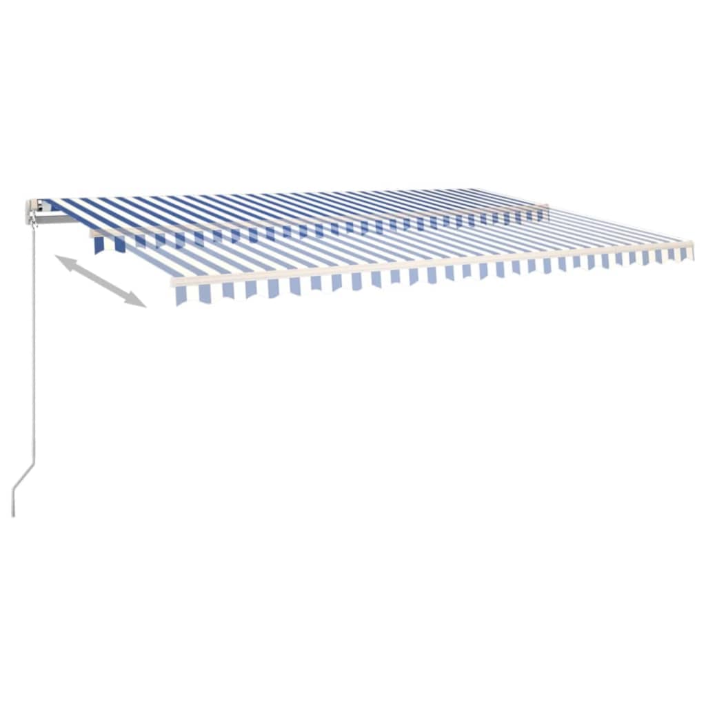 Tenda retrattile Blu e Bianco 500 × 350 cm Tessuto e Alluminio