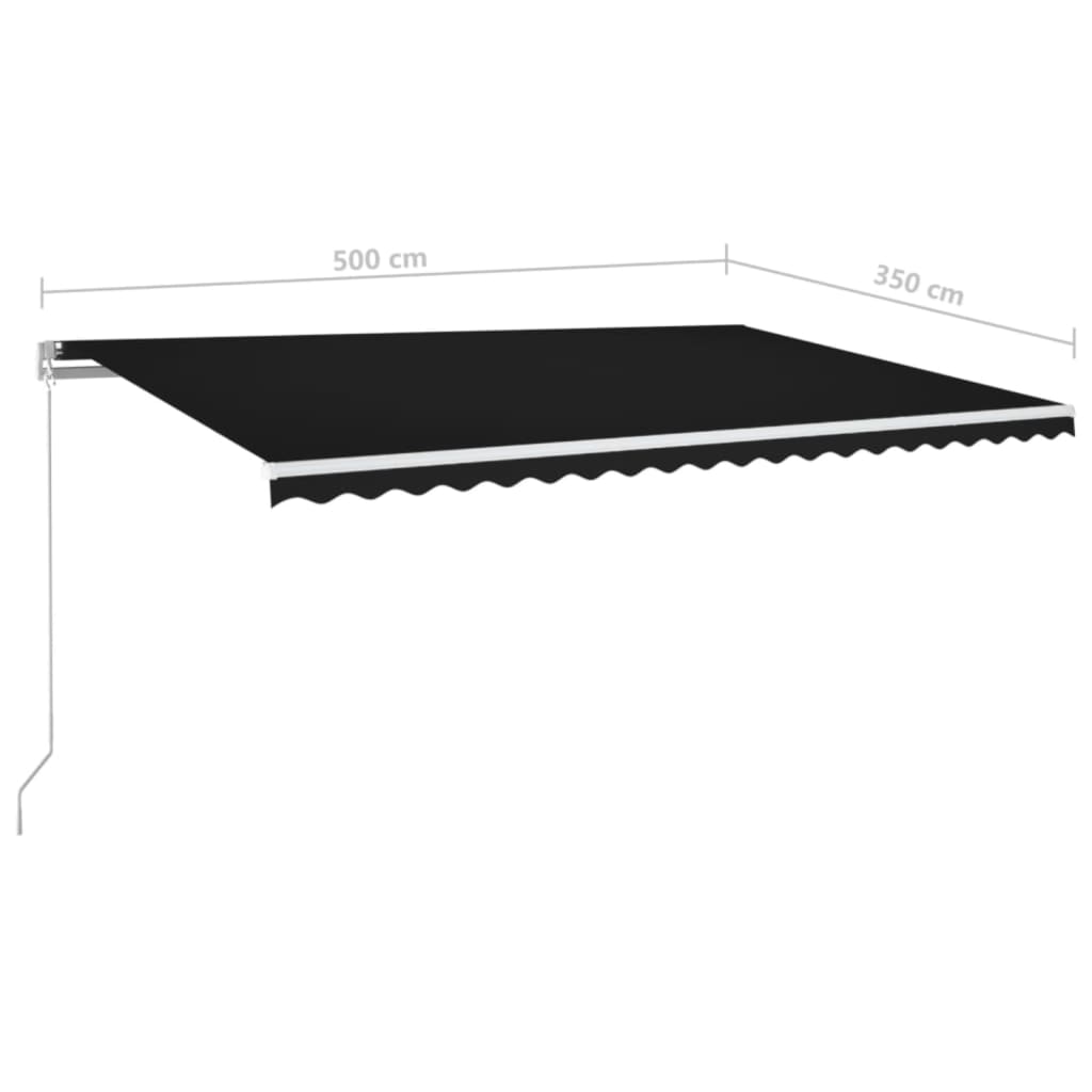 Tenda retrattile Antracite 500 × 350 cm Tessuto e Alluminio