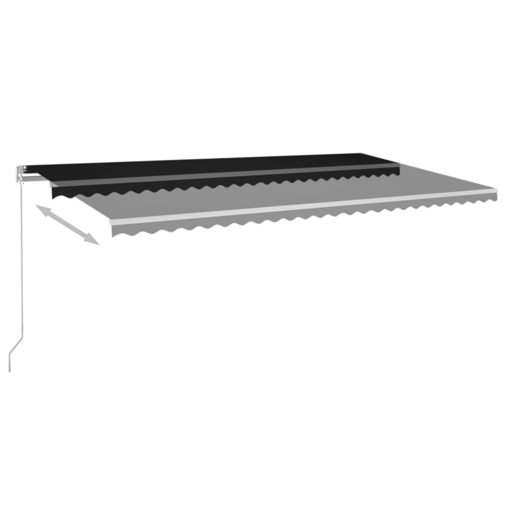 Tenda retrattile Antracite 600 × 350 cm Poliestere e Alluminio