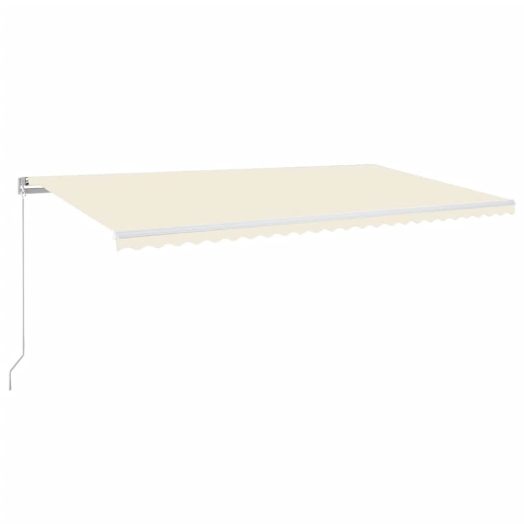 Tenda retrattile Crema 600 × 350 cm Tessuto e Alluminio