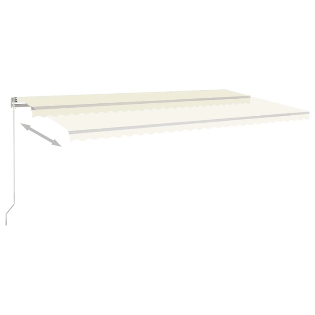 Tenda retrattile Crema 600 × 350 cm Tessuto e Alluminio