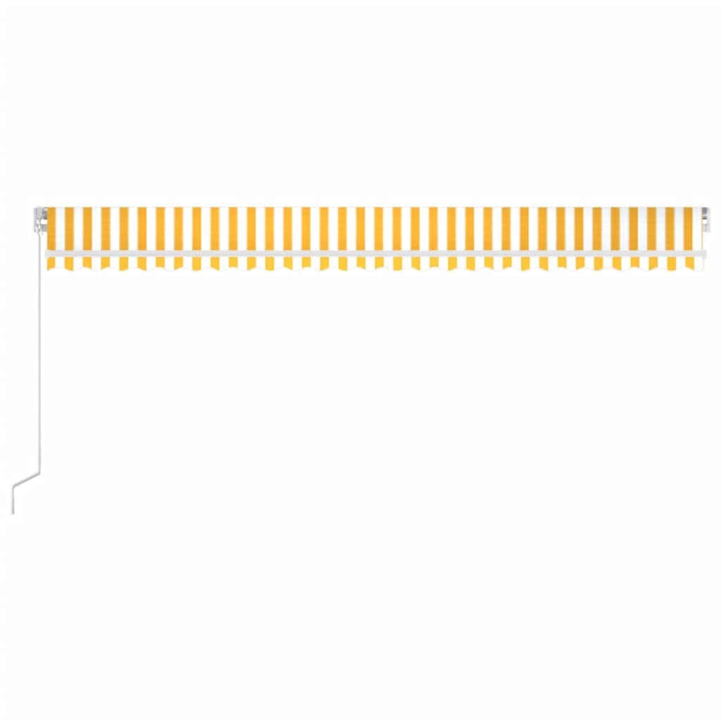 Tenda da Sole Retrattile Manuale LED 600x350 cm Giallo Bianco