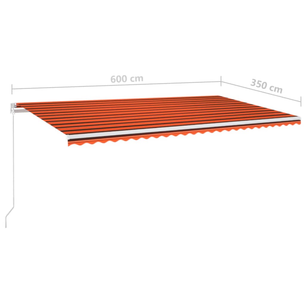 Tenda retrattile Arancione e Marrone 600 × 350 cm