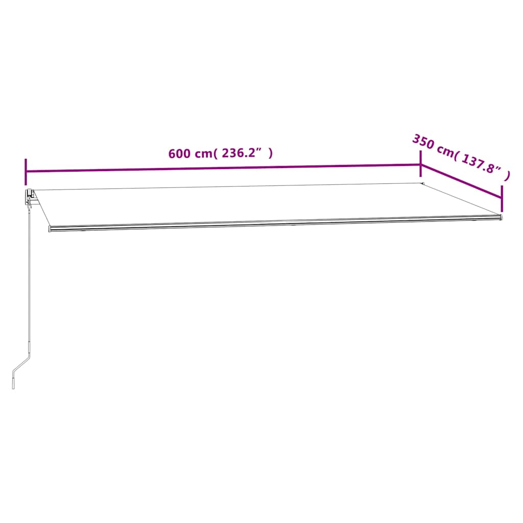 Tenda da Sole Retrattile Automatica 600x350 cm Crema