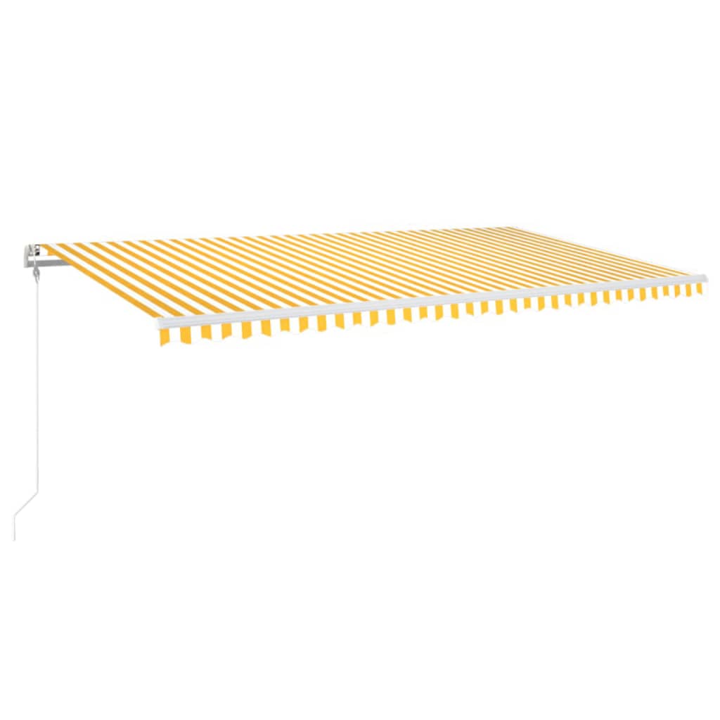 Tenda Automatica Sensore Vento e LED 600x350 cm Gialla Bianca