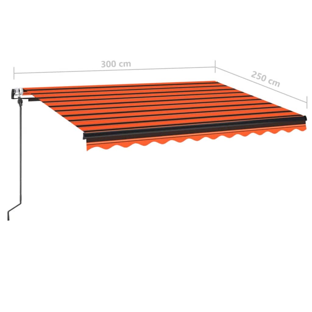 Tenda da Sole Retrattile Automatica 300x250cm Arancione Marrone