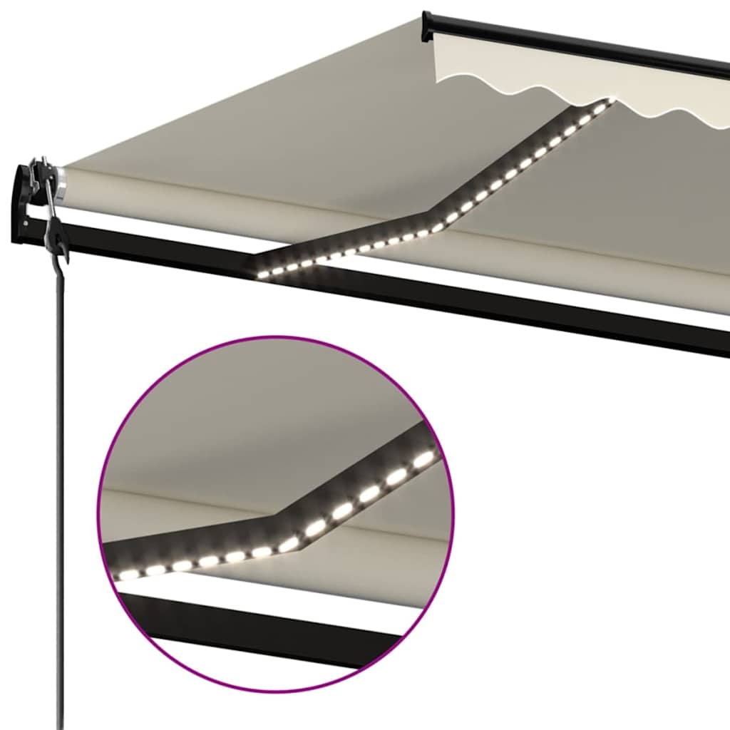 Tenda Automatica con Sensore Vento e LED 300x250 cm Crema