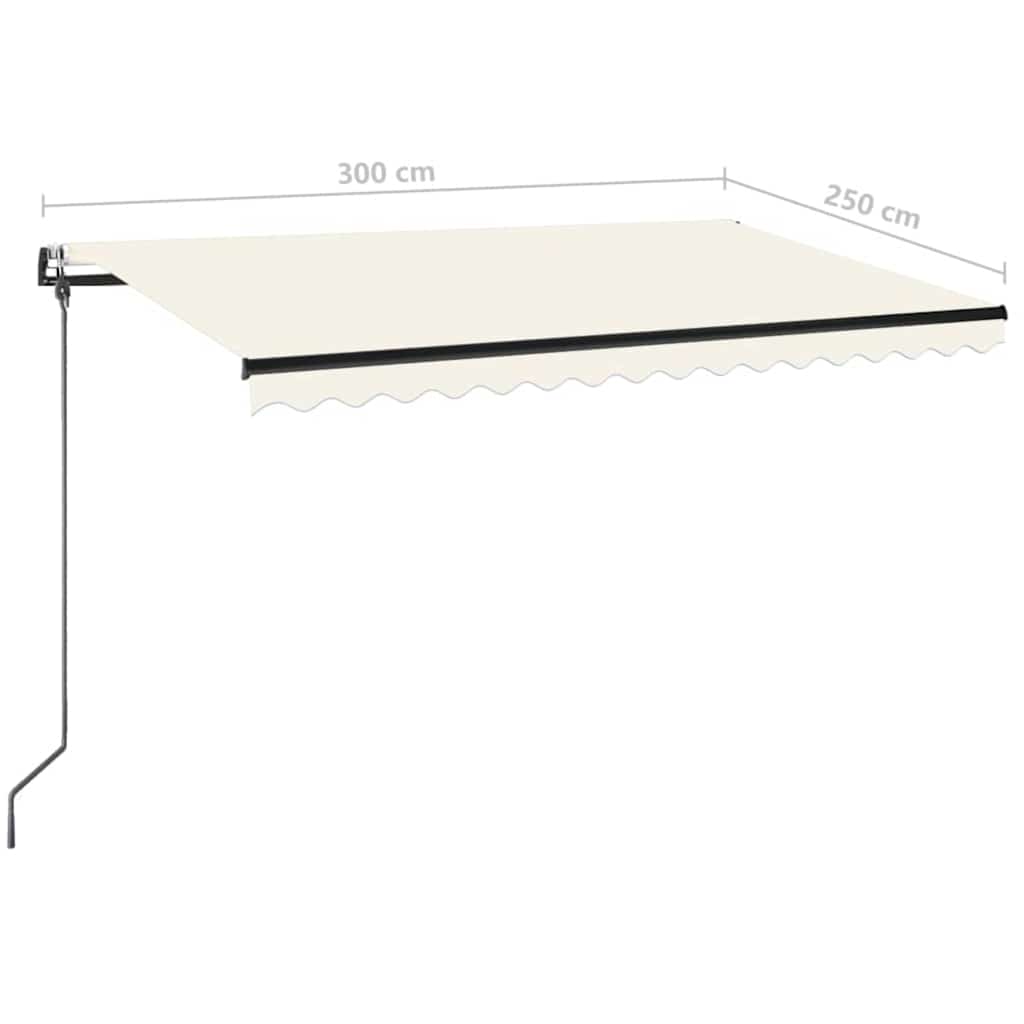 Tenda Automatica con Sensore Vento e LED 300x250 cm Crema