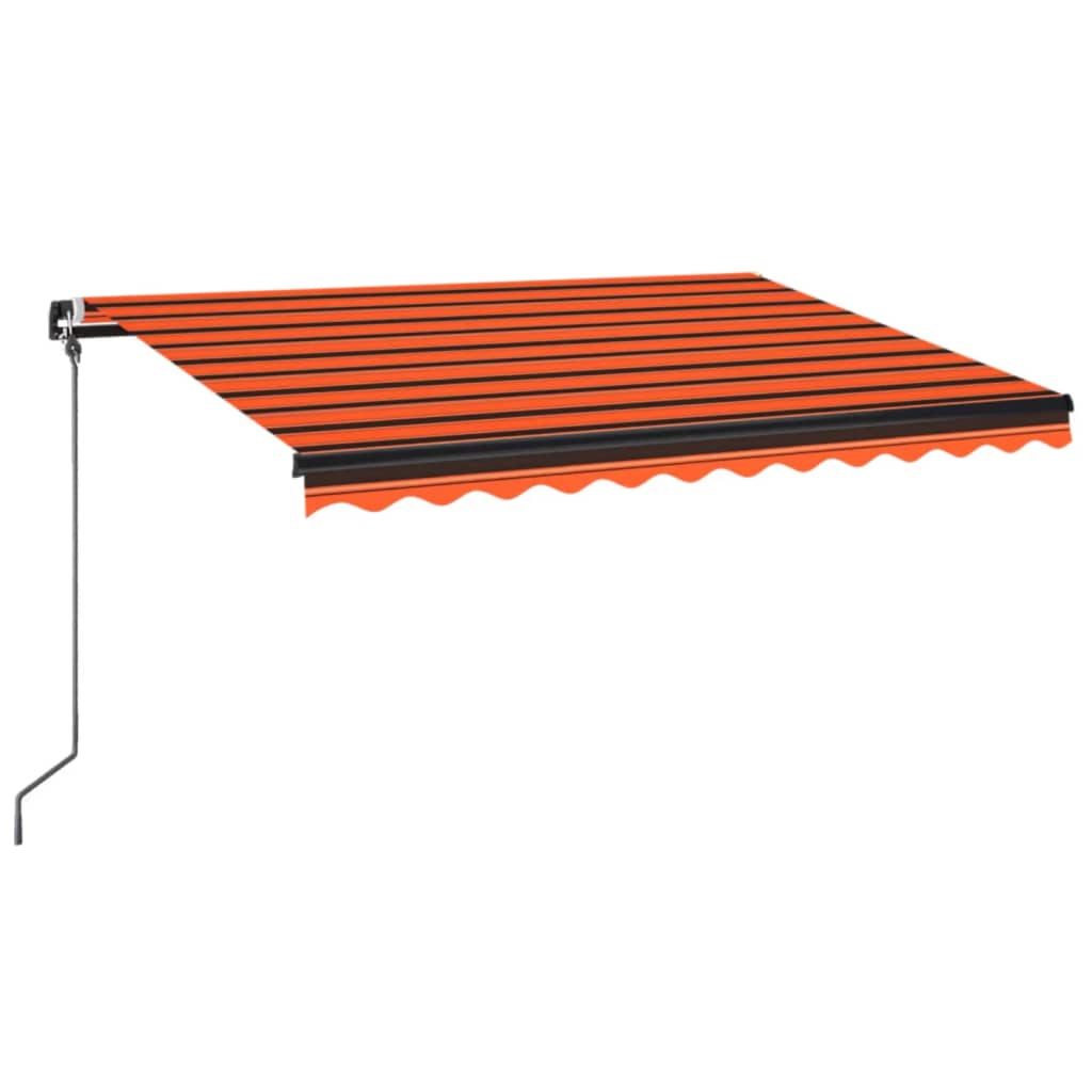 Tenda da Sole Retrattile Manuale 350x250 cm Arancione e Marrone
