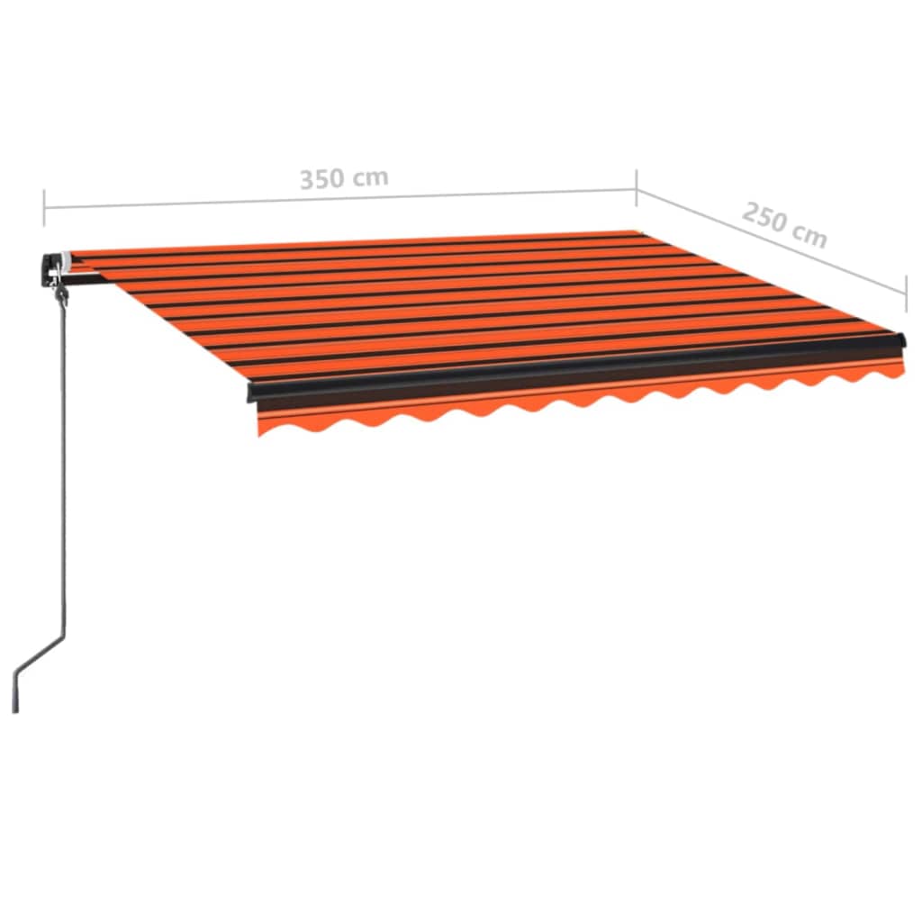 Tenda da Sole Retrattile Manuale 350x250 cm Arancione e Marrone