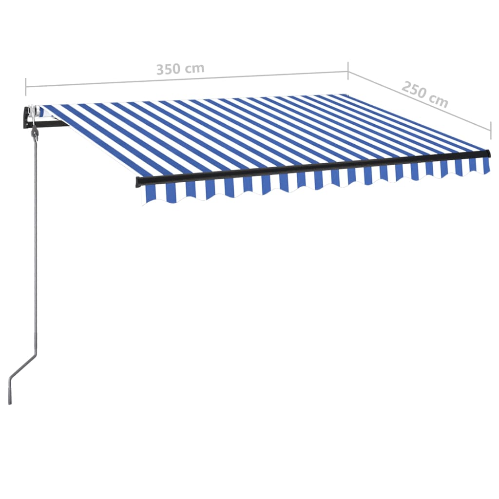 Tenda da Sole Retrattile Automatica 350x250 cm Blu e Bianca