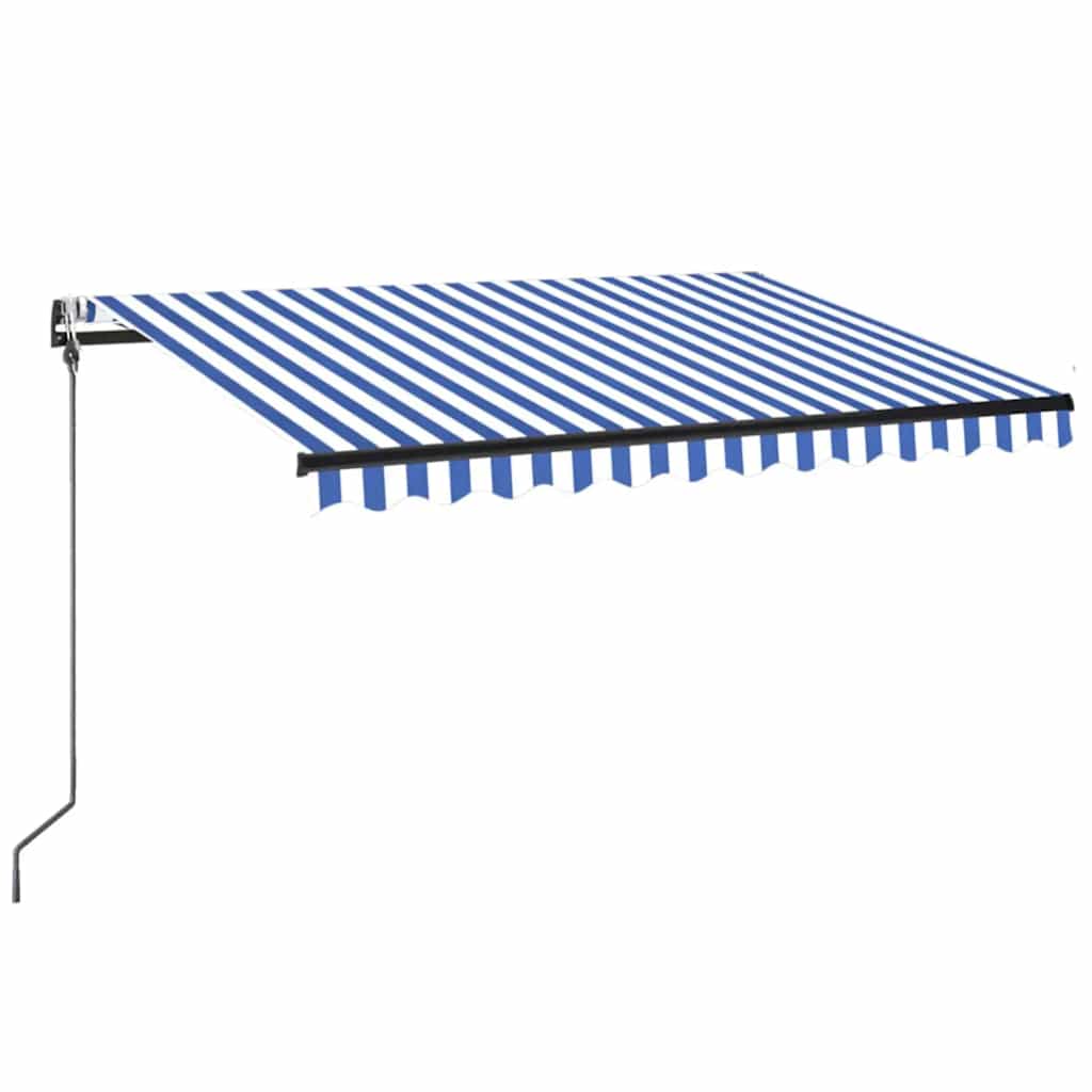 Tenda retrattile Blu e Bianco 350 x 250 cm Poliestere