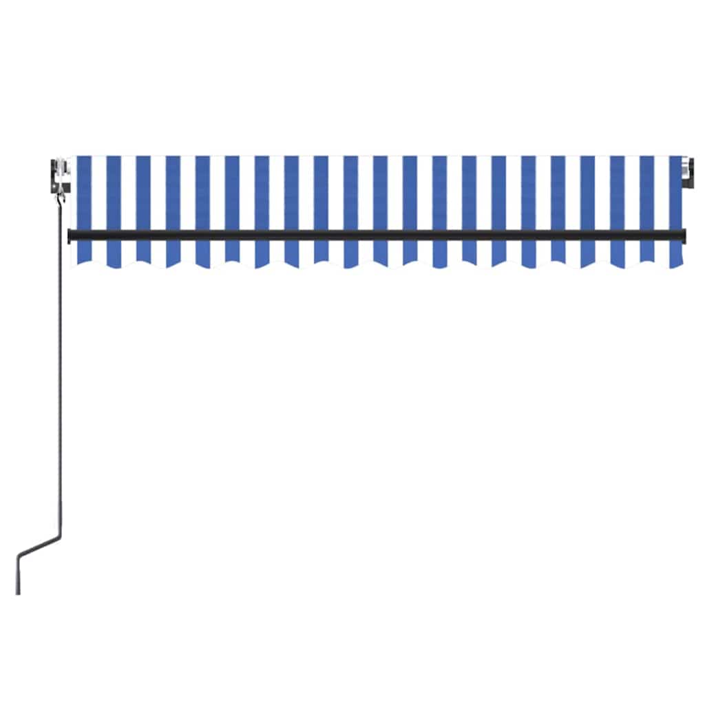 Tenda retrattile Blu e Bianco 350 x 250 cm Poliestere