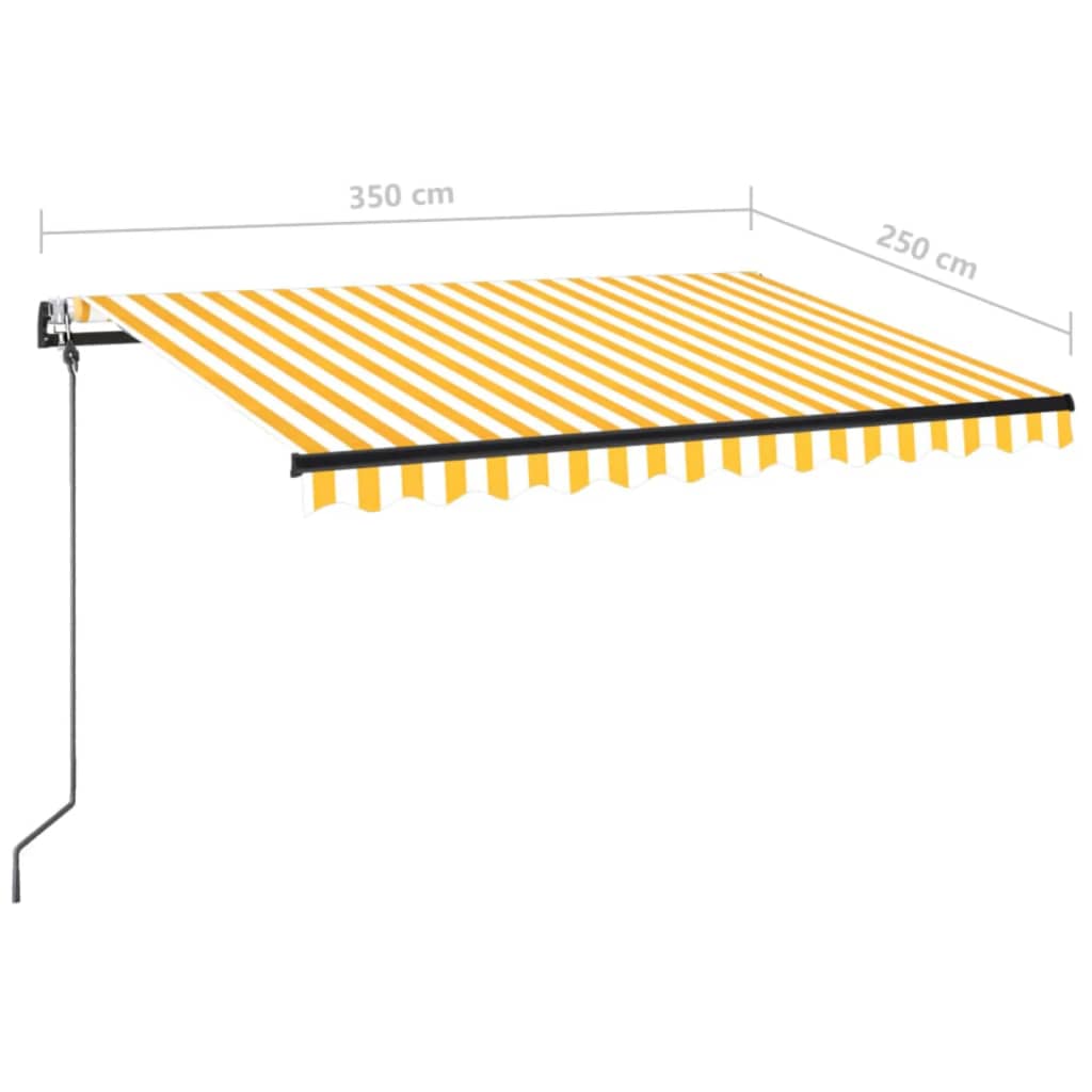 Tenda retrattile Giallo e Bianco 350 x 250 cm Poliestere
