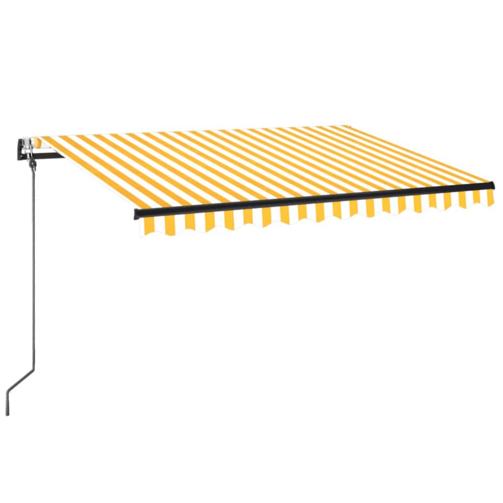 Tenda retrattile Giallo e Bianco 350 x 250 cm Poliestere
