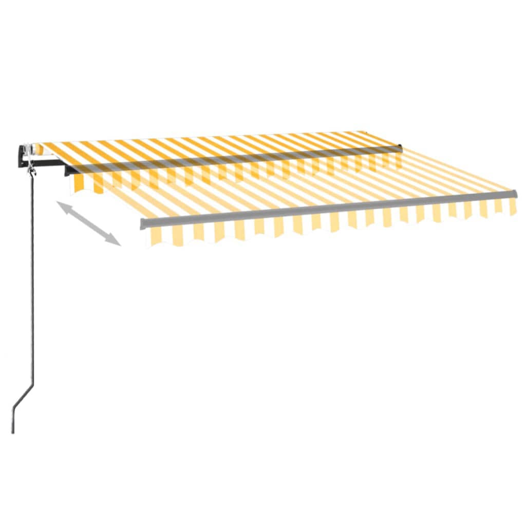 Tenda retrattile Giallo e Bianco 350 x 250 cm Poliestere