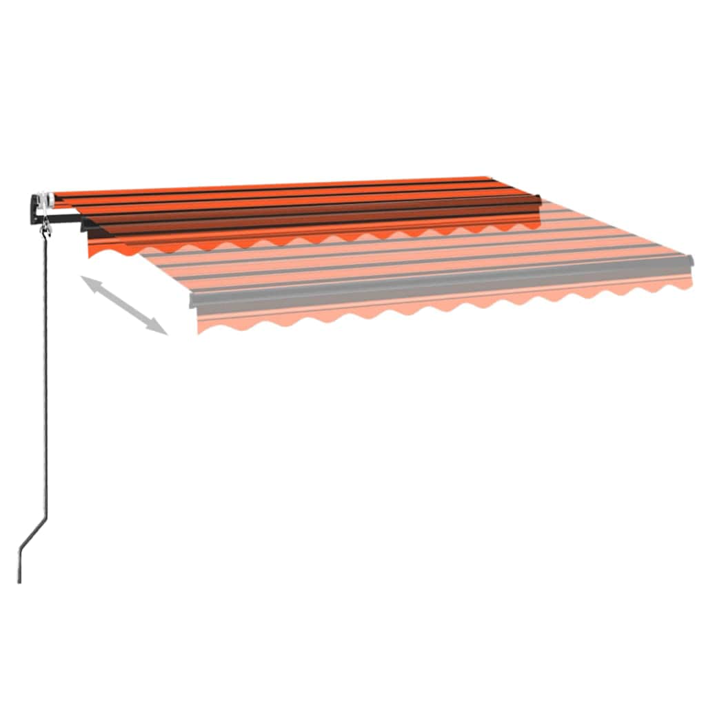 Tenda Automatica Sensore Vento e LED 350x250 cm Arancio Marrone