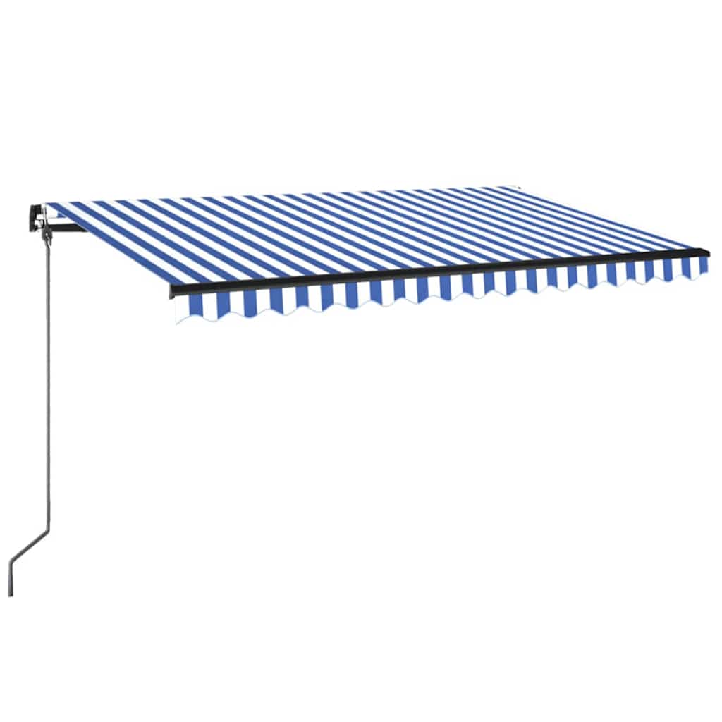 Tenda da Sole Retrattile Manuale 400x300 cm Blu e Bianca