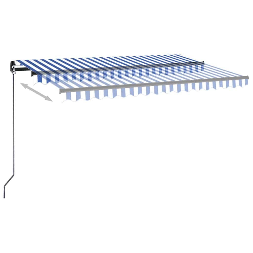 Tenda da Sole Retrattile Manuale 400x300 cm Blu e Bianca