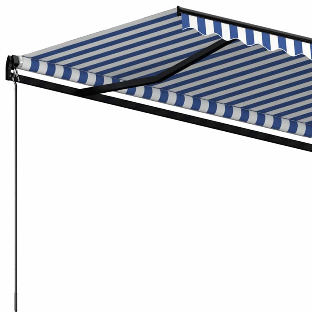 Tenda da Sole Retrattile Manuale 400x300 cm Blu e Bianca