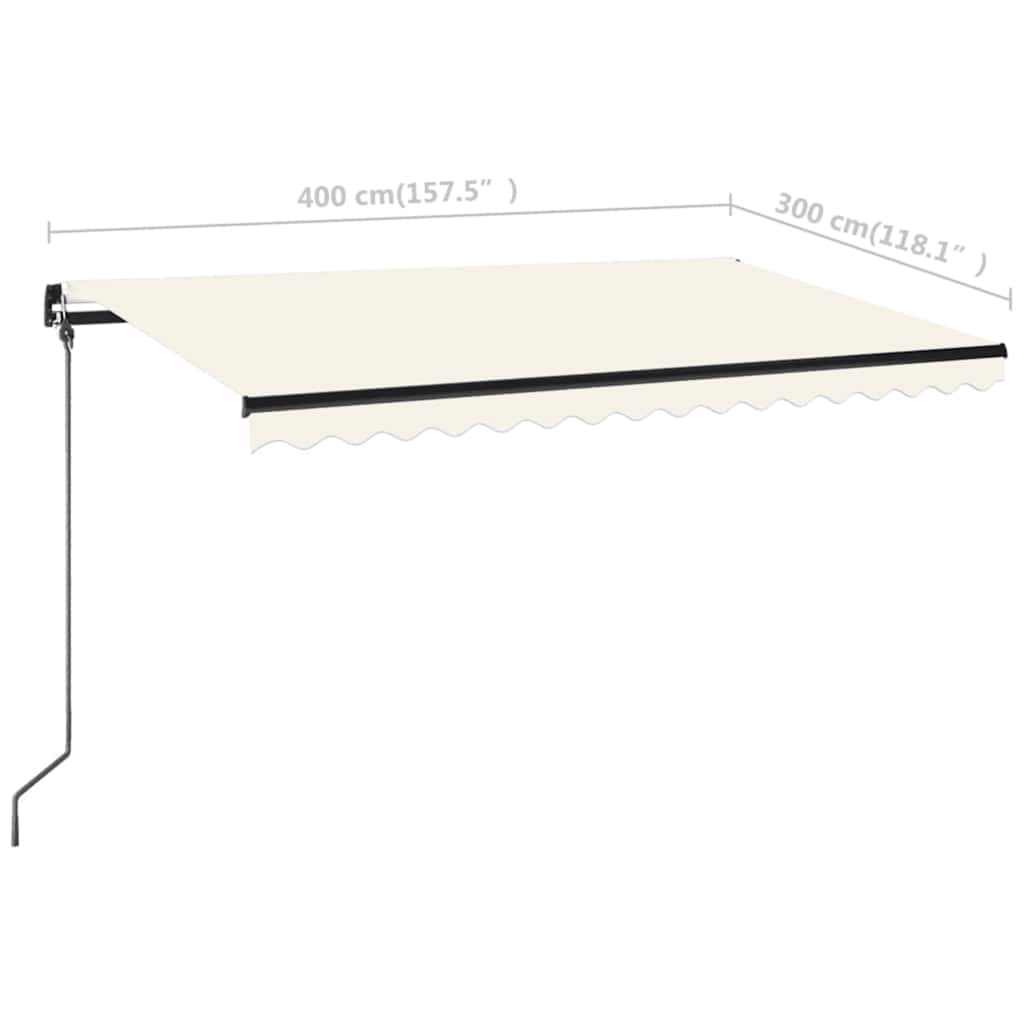 Tenda da Sole Retrattile Manuale 400x300 cm Crema