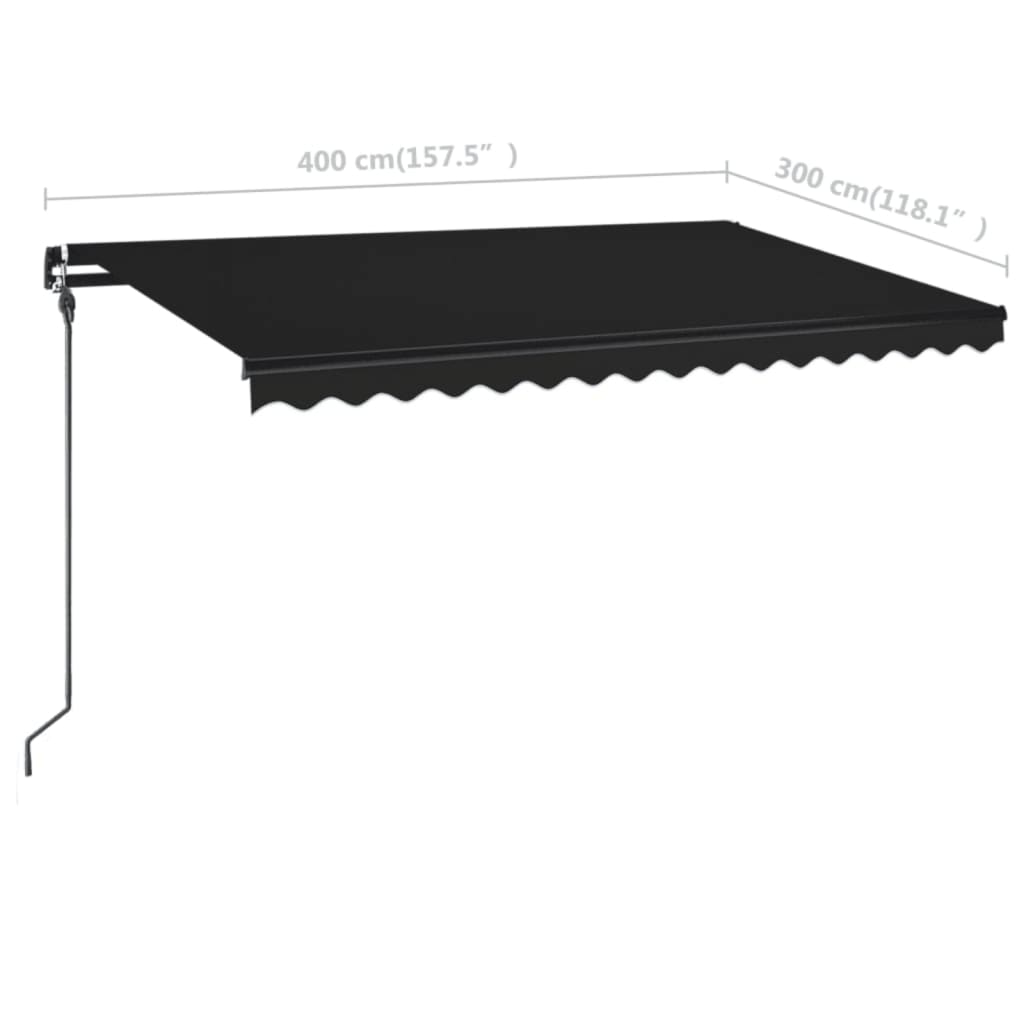 Tenda da Sole Retrattile Manuale 400x300 cm Antracite