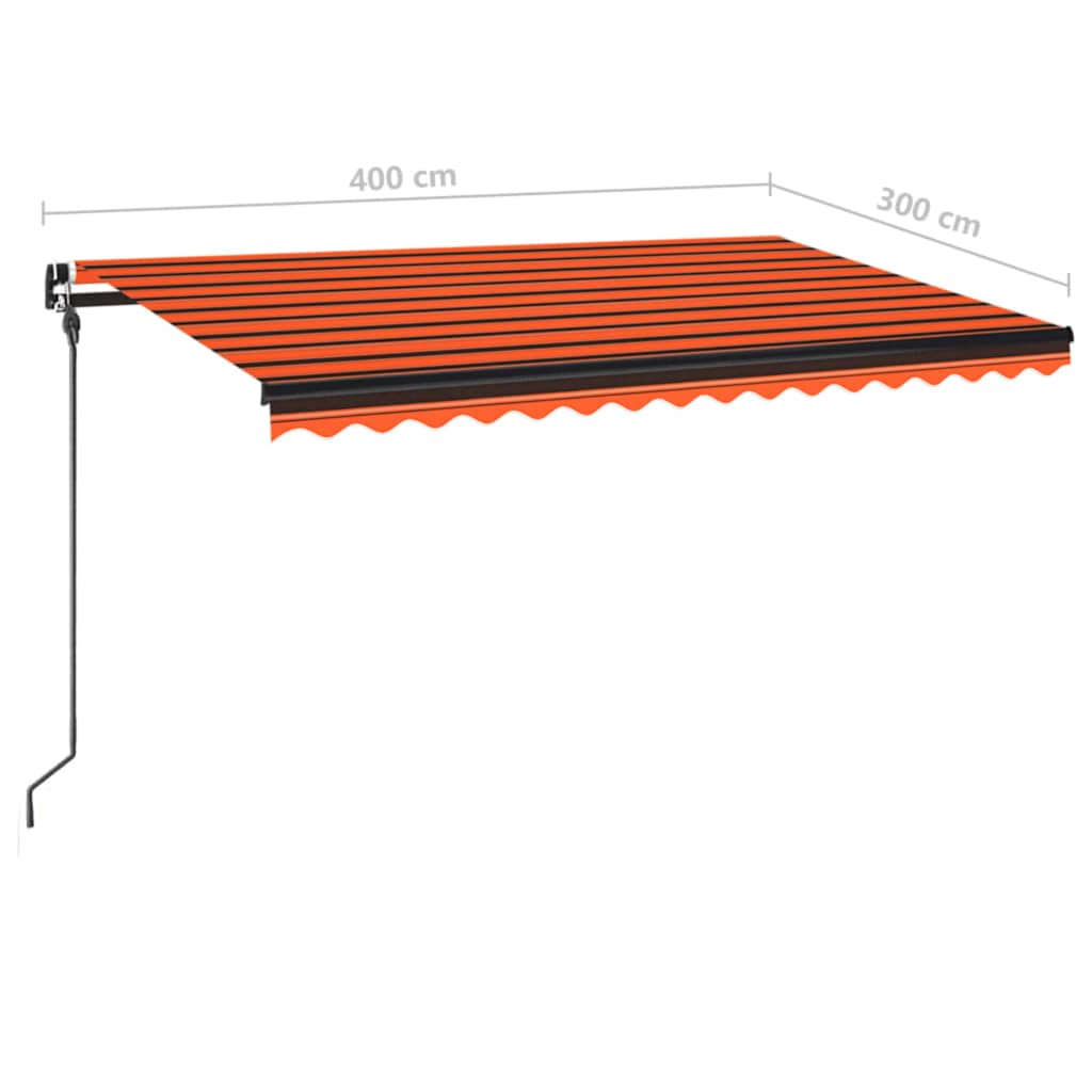 Tenda da Sole Retrattile Manuale 400x300 cm Arancione e Marrone