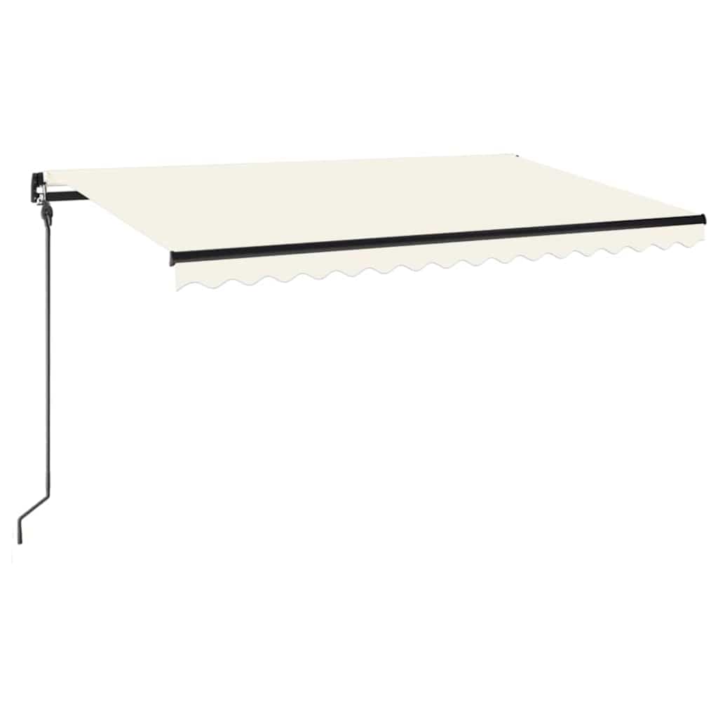 Tenda da Sole Retrattile Manuale con LED 400x300 cm Crema