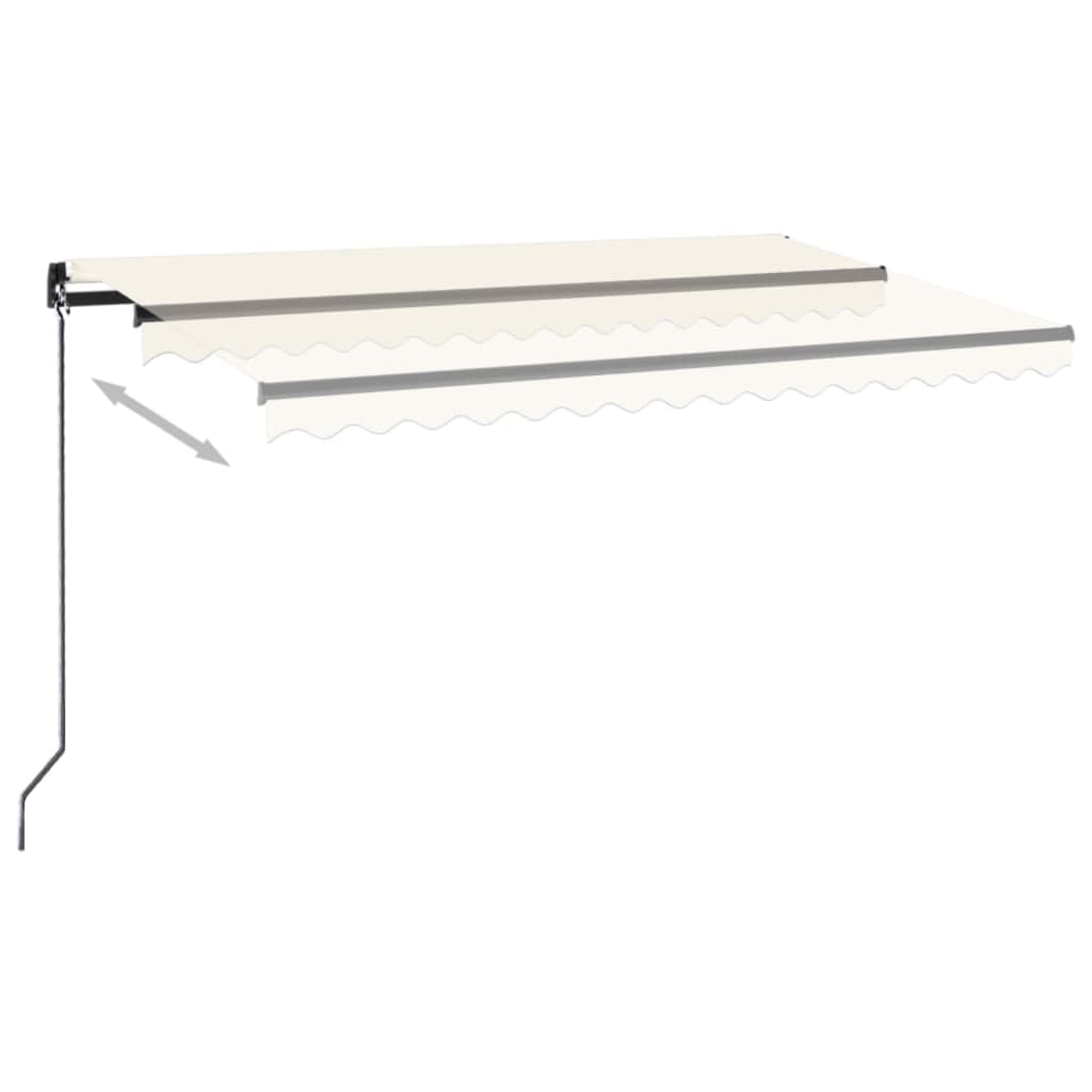 Tenda da Sole Retrattile Manuale con LED 400x300 cm Crema