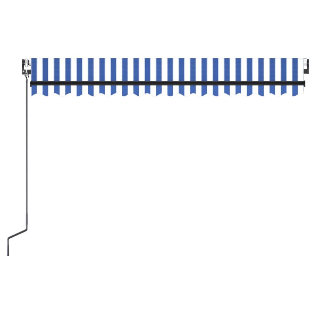 Tenda retrattile Blu e Bianco 400 × 300 cm Poliestere
